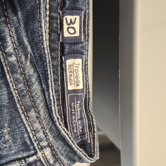 Miss Me Pants - Miss Me Denim Bermuda Shorts - Dark Blue